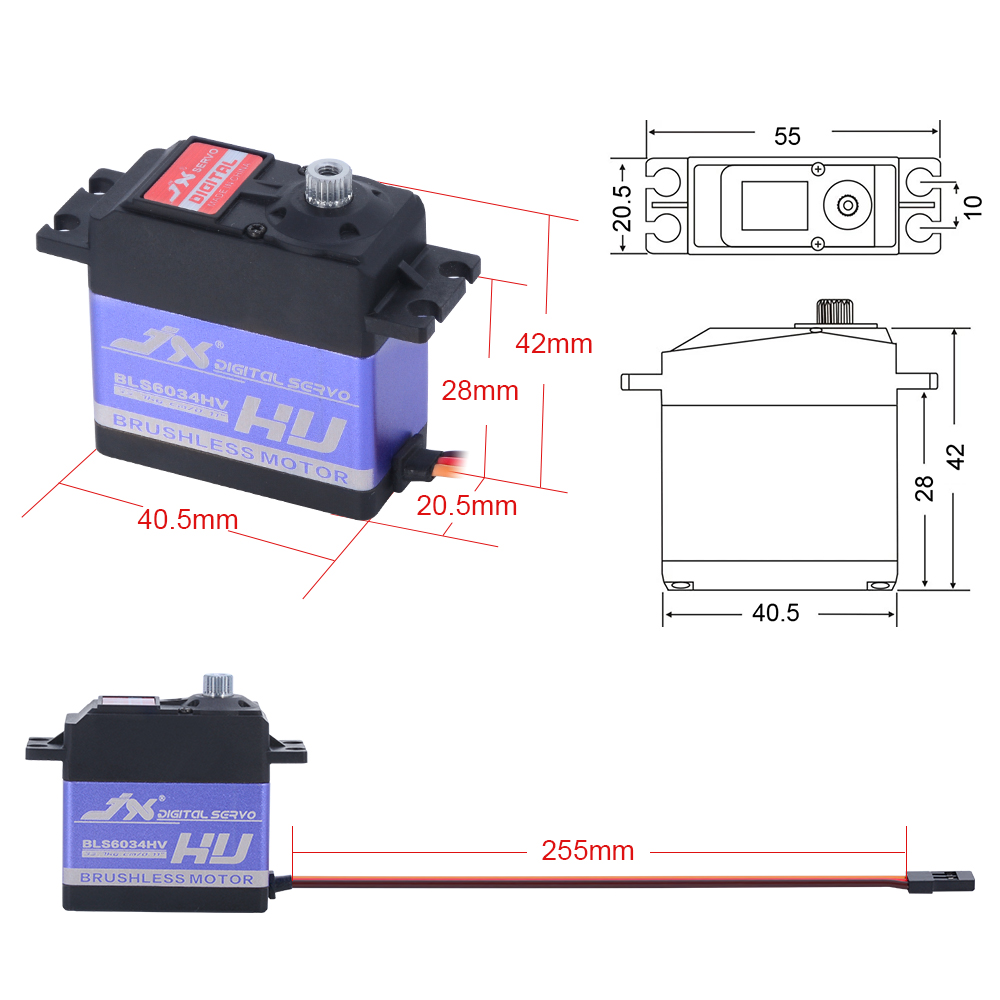 JX BLS6034HV 60g 33kg Borstell - Rc Helicopter Servo recensie en prijs