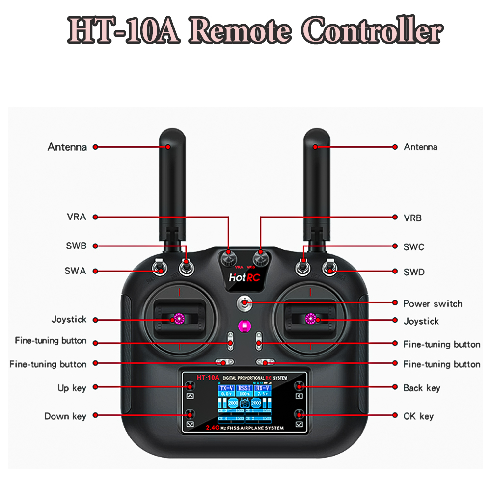 Hotrc HT-10A 2.4G 10CH zender  - Rc Helicopter Remote Control recensie en prijs