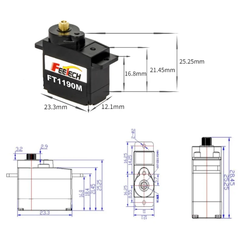 FEETECH FT1190M 4,8-6V 3,5kg M - Rc Helicopter Servo recensie en prijs